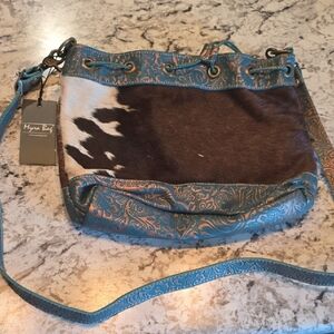Turquoise and Brown Women's Bag